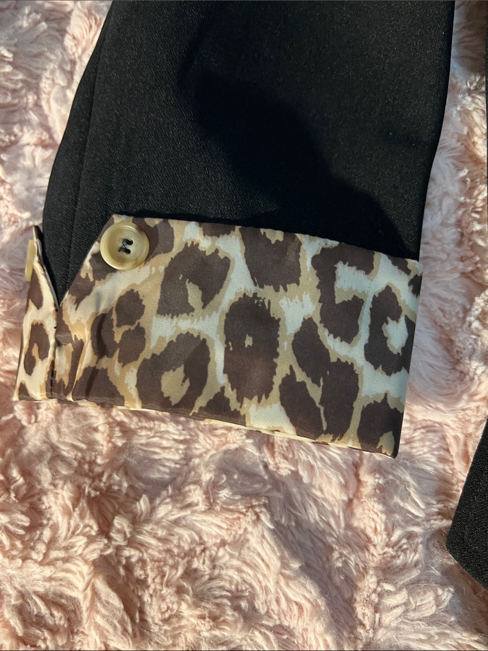 Andree Black Blazer with Leopard-Print Lining Like New Never Worn - Picture 6 of 8